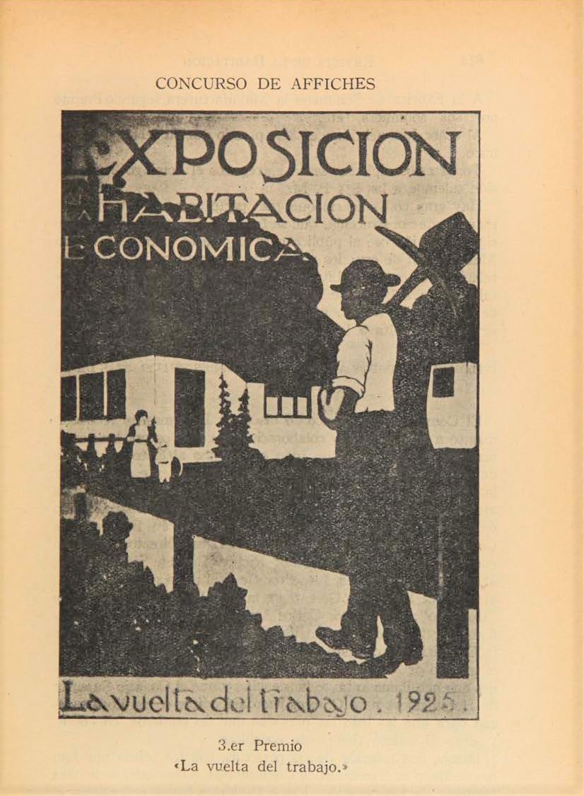 Poster contest: Exhibition on affordable housing (From: Revista de La Habitación. Organo del Consejo Superior y de los Consejos Departamentales de Habitaciones Obreras. Ano II, Santiago, Setiembre de 1922, N. 21, S. 613)